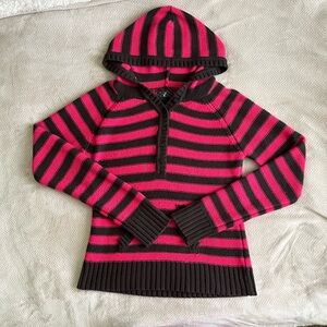 🤎🩷Y2K Henley Style Hooded Sweater 🩷🤎